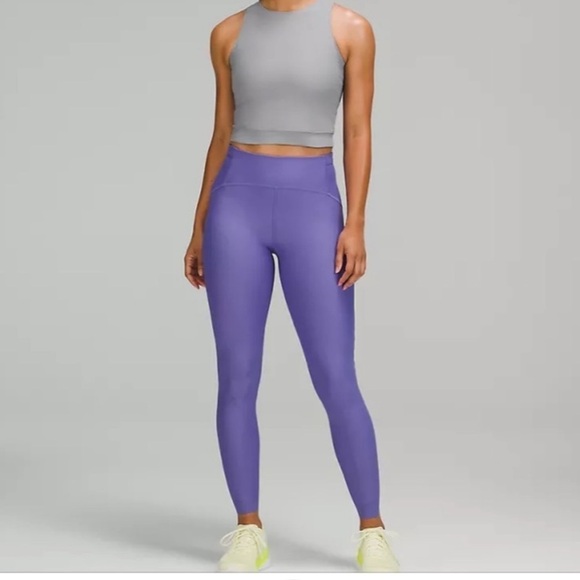 LULULEMON purple/lilac SenseKnit Running HR tight 28” New   Size 6 - Picture 1 of 9